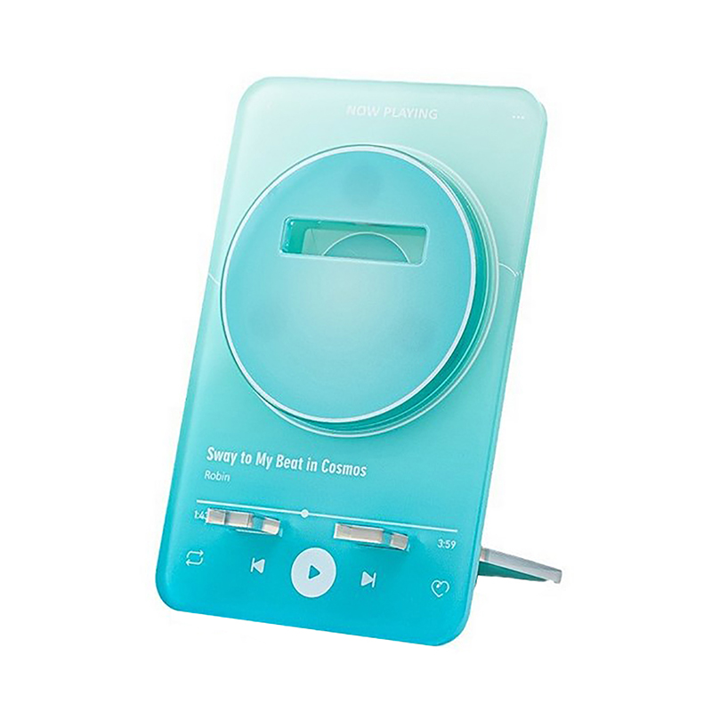 1Pc Color Music Player Acrylic Round Metal Badge Rotate Display Stand Manga Game Fans Souvenir Baji Guzi Holder Desktp Ornament
