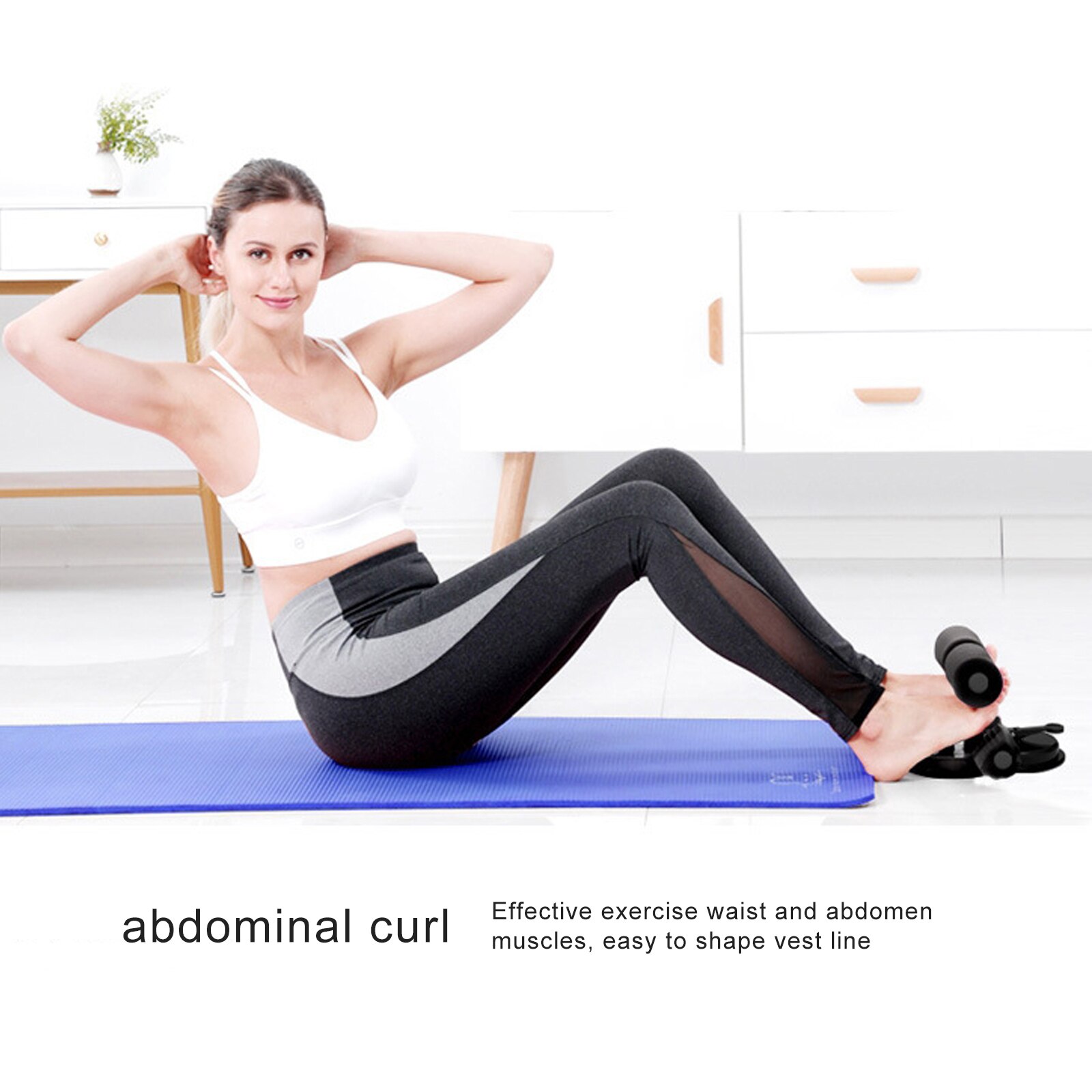 Sit-Up Assist Device With 2 Suction Cups Portable Adjustable Foam Cushioning Protection Non-Slip Sit-Up Assist Device Unisex