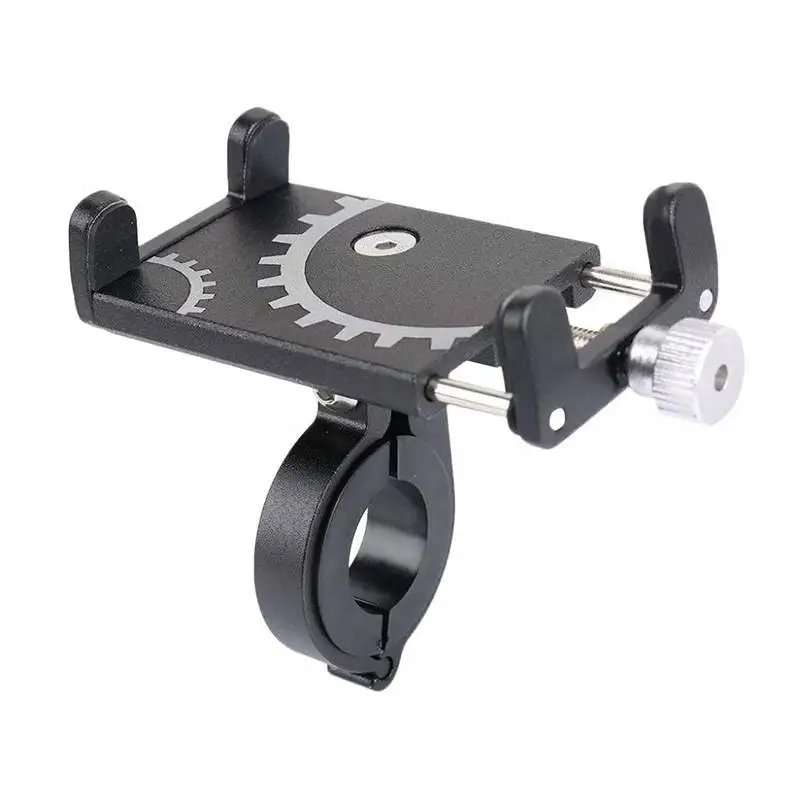 Soporte de teléfono para bicicleta, soporte Universal para móvil, GPS, Metal, para montar en bicicleta, MTB, soporte para motocicleta, manillar de Moto, Clip antideslizante: Negro