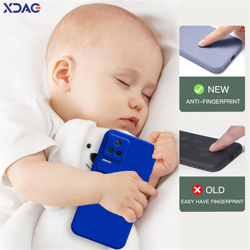 Coque arrière carrée originale en Silicone liquide pour Xiaomi POCO F4 GT 5G, étui de protection souple pour appareil photo, mignon, sac Funda