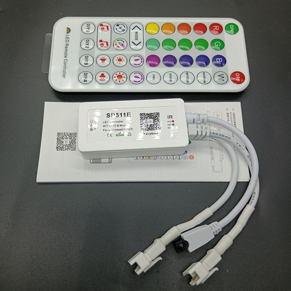 SP501E Wifi WS2811 WS2812B Addressable RGB LED Strip Controller Alexa Smart SPI Voice APP Control for Andriod IOS DC5-24V