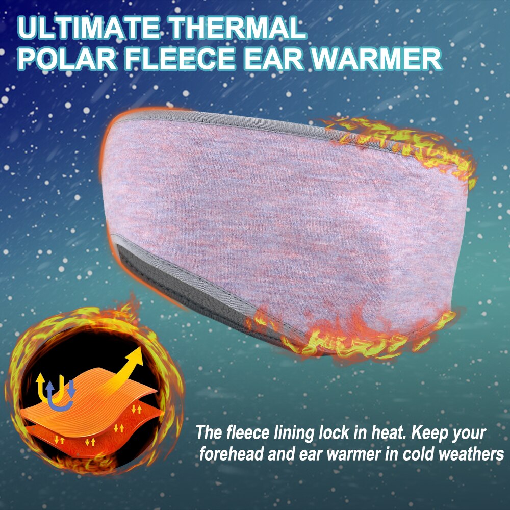 Gumao Warmer Fleece Hoofdband Zwarte Thermische Hoofd Haarband Gym Yoga Fietsen Running Zachte Dikke Sport Zweetband Mannen Vrouwen Winter