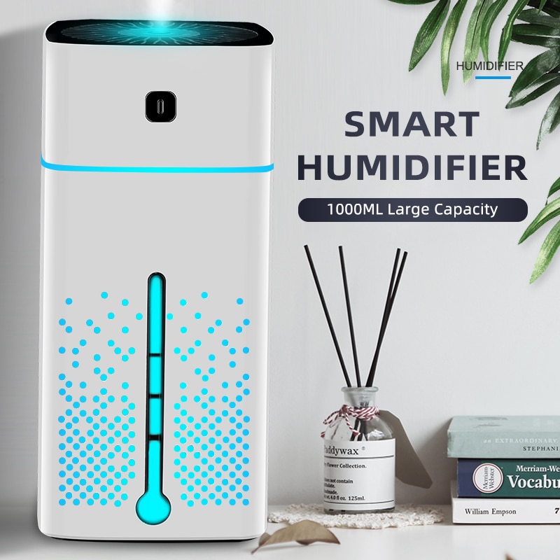 1000ml ilmankostutin aromiöljy diffuusori sumutin ultraääni usb humidificador aromaterapiapuhdistin suurikapasiteettinen sumukone