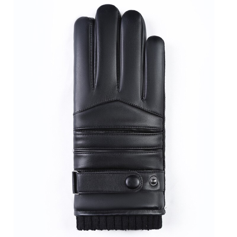 BISON DNEIM-guantes cálidos de invierno para hombre, guantes gruesos de cuero sintético para ciclismo, deportes al aire libre, a prueba de viento, para invierno, S052