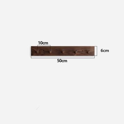 Solid Wood Brass Hook Clothes Hook Wall Entrance Wall Hanging After The Door Wall Mount Key Coat Hooks Walnut Wood: Walnut 5 hook