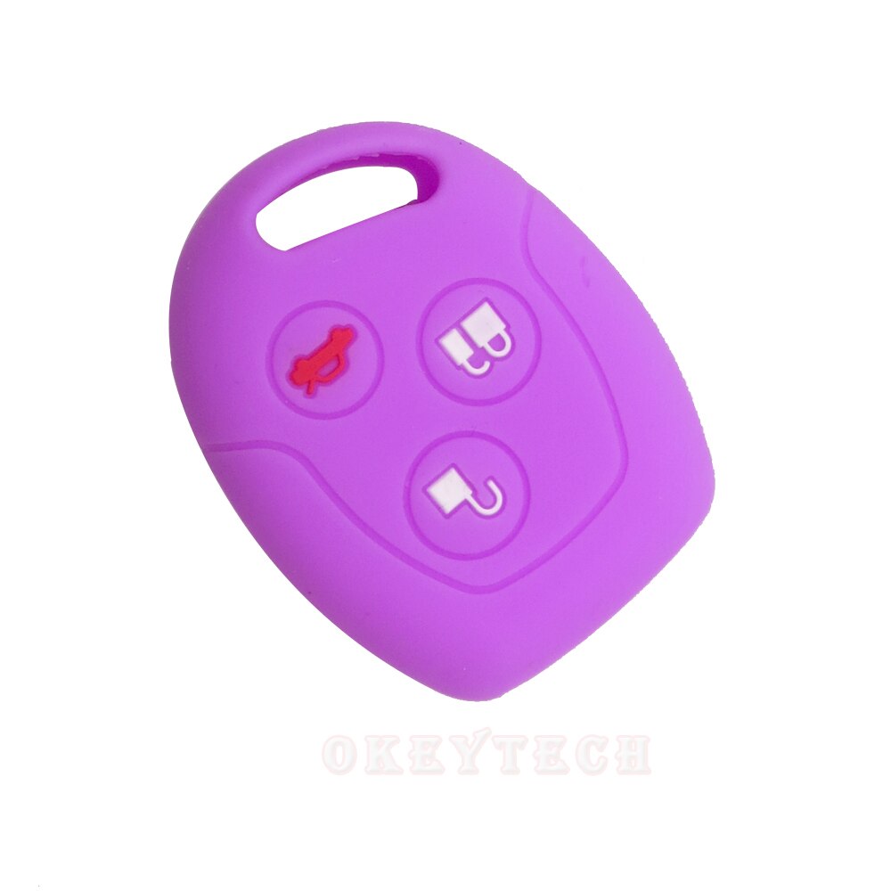 Okeytech 3 knapps fjärrkontroll silikon bil fob nyckel fodral täcka för ford focus mondeo festiva fusion kostym fiesta ka  mk4 hållare skydd