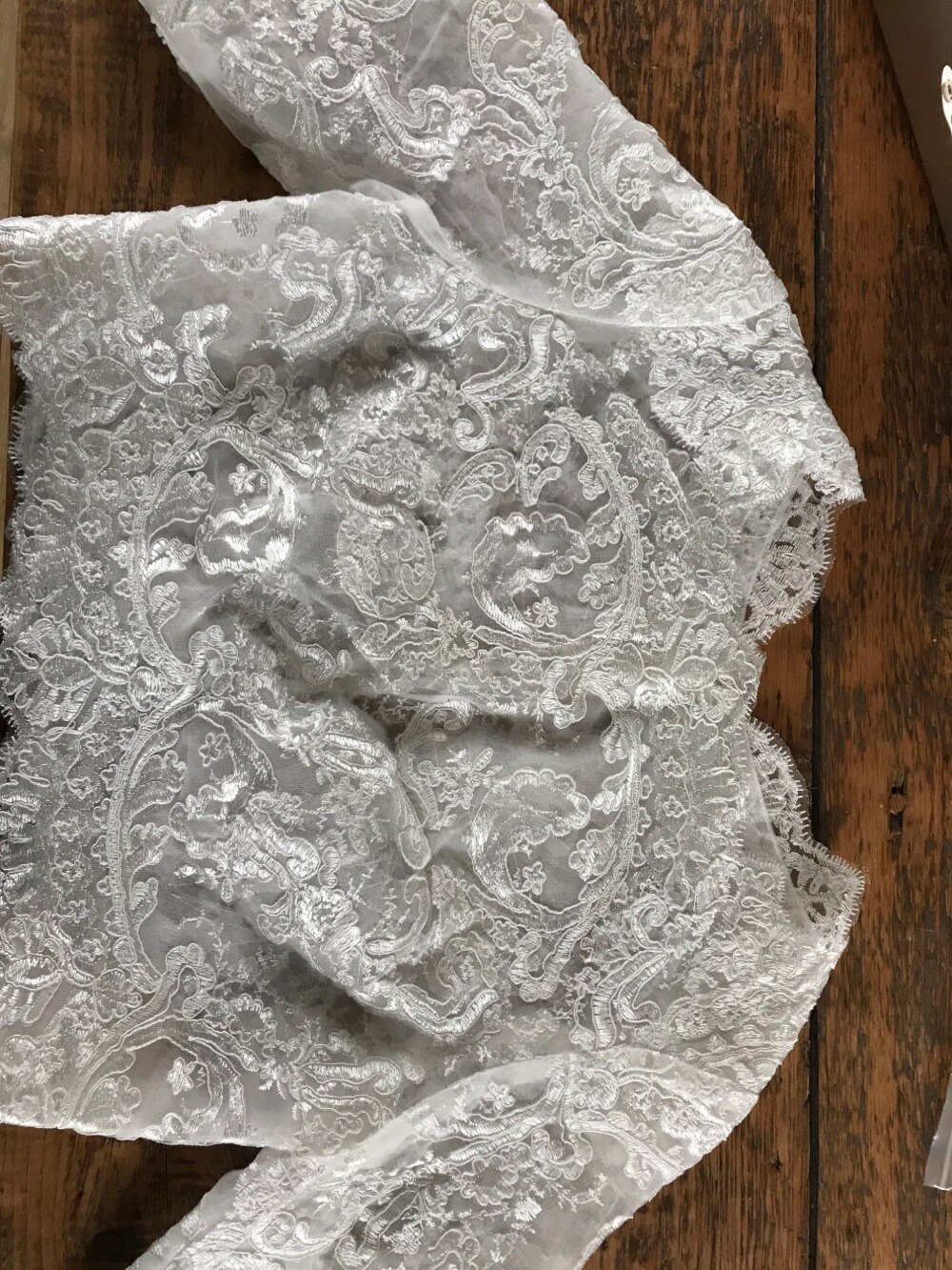Hvid elfenben bolero bryllup brudejakke 3/4 -ærmet blonde applikation wraps bryllup top