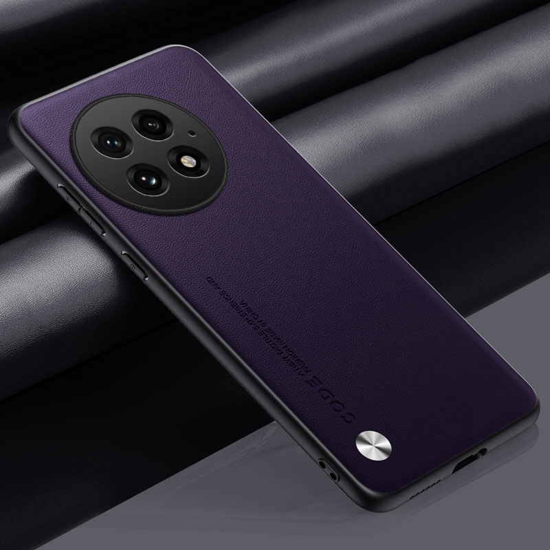 Luxe PU Lederen Case Voor OnePlus 13 5G Achterkant Matte Siliconen Schokbestendige Bescherming Telefoon Case Voor Een Plus 13 OnePlus13: Paars