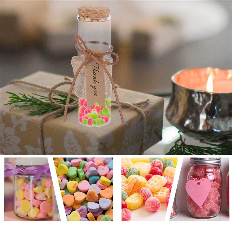 5Pcs Unique Decorative Glass Candy Bottle Candy Bottle Storage Bottle for Home Party