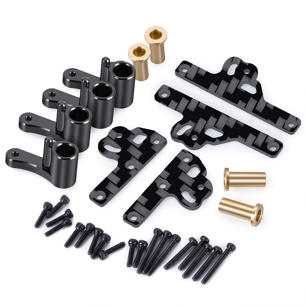 AXSPEED-hoja flexible de aluminio y fibra de carbono para suspensión, extensión de viaje, soporte de amortiguador para actualizaciones Axial SCX24 1/24