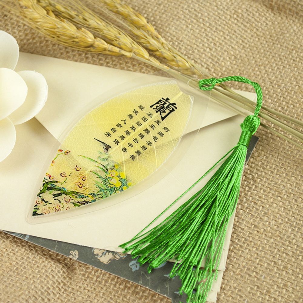 1PC Chinese Style Retro Leaf Vein Bookmark Mini Label Book Indexes Office Student Stationery Reading Bookmark: style2