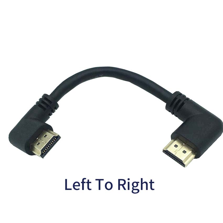 HDMI 2.0V 4K*2K @60HZ ,HDMI Male to HDMI Male UP DOWN LEFT RIGHT 90 Degree Angled Cable 15CM: Right to Left