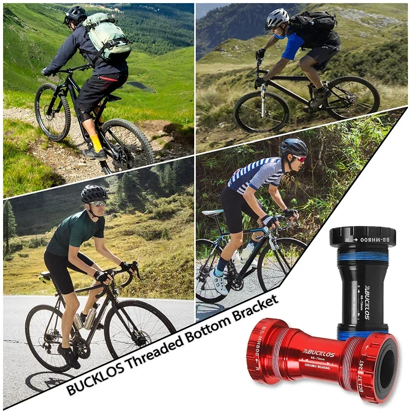 BUCKLOS Bicycle Bottom Bracket BB68/73 Sealed Bearing BB 24mm Ceramic Bearing Bike Bottom Bracket for MTB Road Bike Crank BB