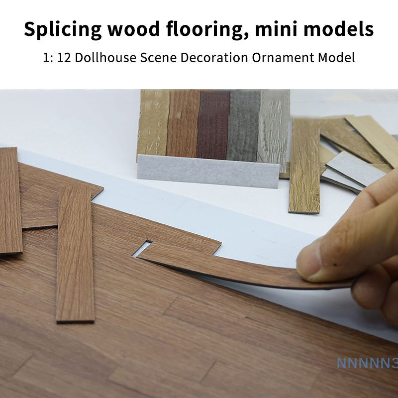Mini-Bodenbretter für Puppenhäuser, 10er-Set mit Holzfliesen für Puppenhausmöbel und Wanddekoration im Maßstab 1:12