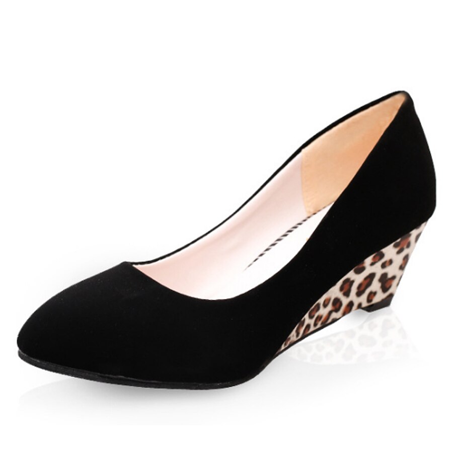 VTOTA Pumps Shoes Women High Heels Women Pumps Pointed Toe Shallow Mouth Wedges Platform Shose Increased Slip On Shoes Woman LS: Black / 5