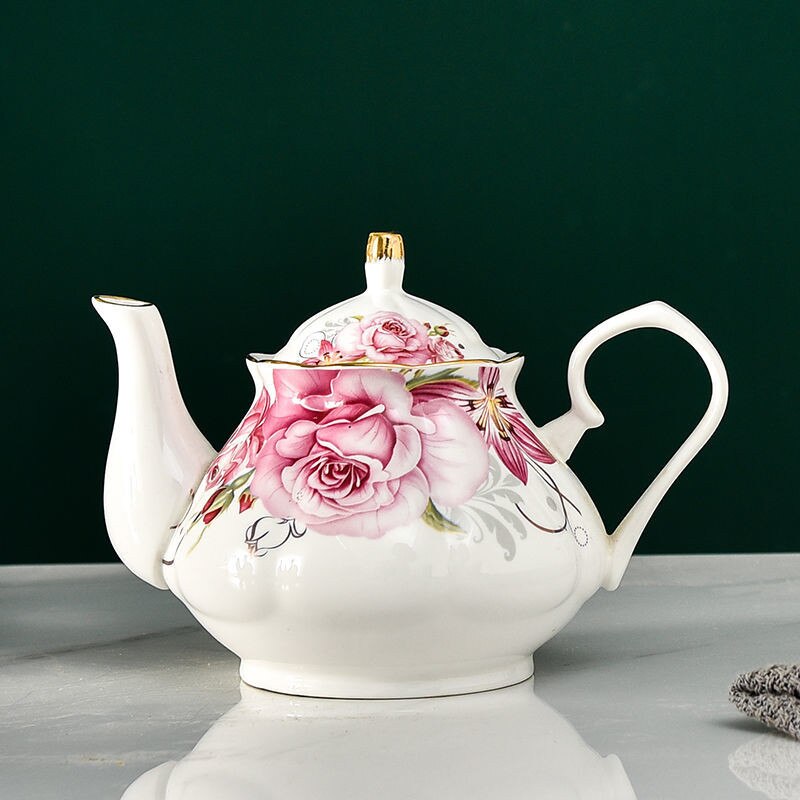 Bone China Teapot 400/900ML Ceramic Tea Pot Set Home High Grade Porcelain Kettle Large Capacity Party Teaware Coffee Ceramic Jug: 900ML / 0125