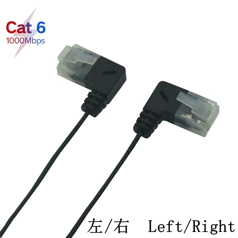Ultradunne cat 6 ethernetkabel  rj45 links-rechts afgeschuinde utp netwerkkabel patchkabel 90 graden cat 6a lan korte kabel 25cm 1m 2m 3m