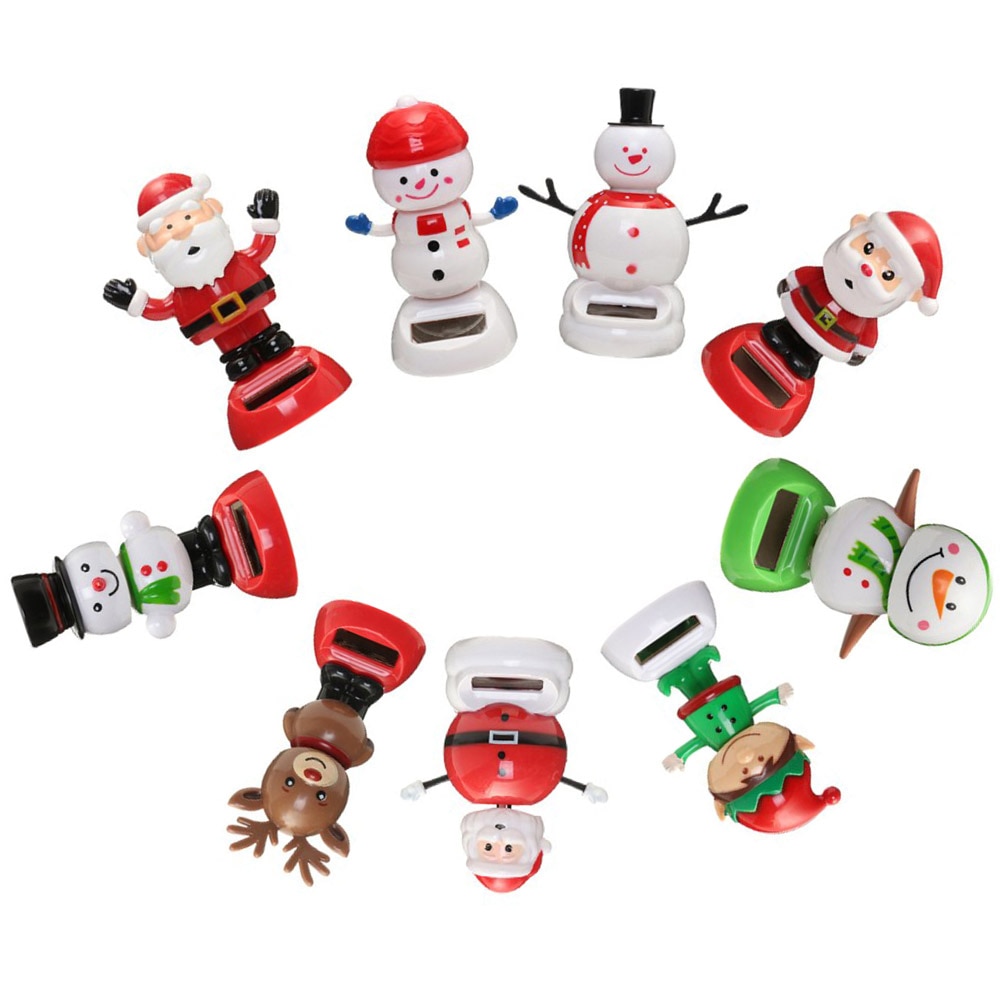 1 stuk schattige, op zonne-energie werkende, dansende, schommelende speelgoedauto, kerstdecoratie voor thuis, auto-accessoires