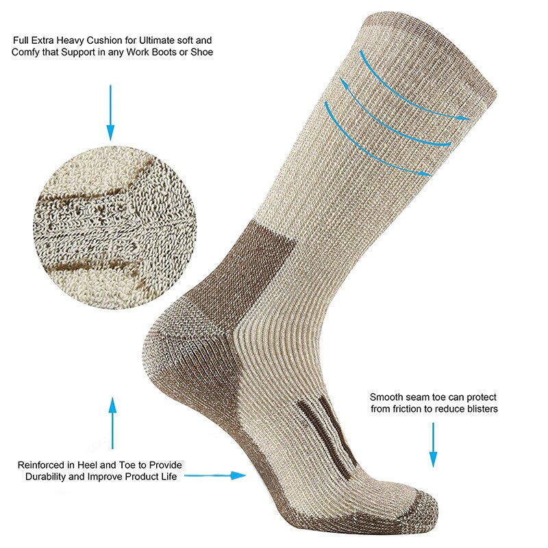 Unisex 80%  merino ull sokker for menn kvinner tykkere varme turpute sokker sports merino ull sokker 4 par euro str 40-45