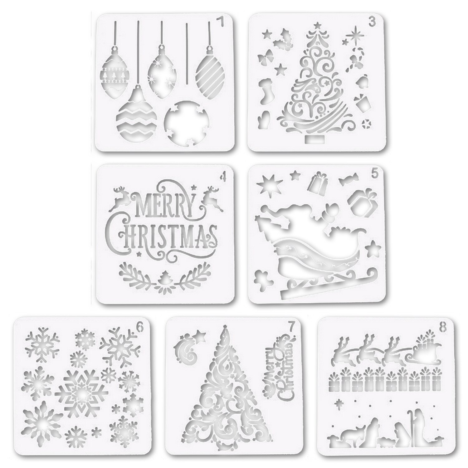 7 kpl lajitelma tyyli maalaus piirustus stensiilit mallit pigmentti scrapbooking diy askartelu albumi seinä hyvää joulua sisustus