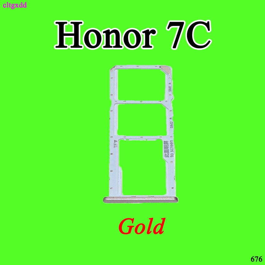 Cltgxdd sim-kortbakke slotholder adapter tilbehør til huawei honor 7 7a 7c 7x reservedele: Ære 7c-- guld