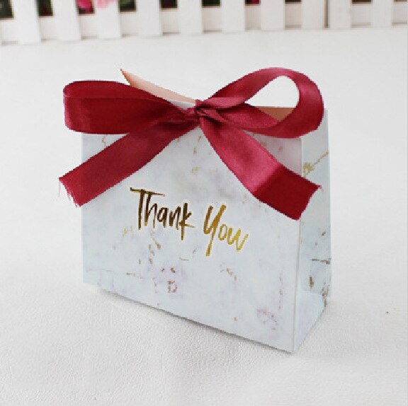Grey Marble Mini Bag Box For Party Baby Shower Paper Chocolate Boxes Package Wedding Favours Candy Boxes: E