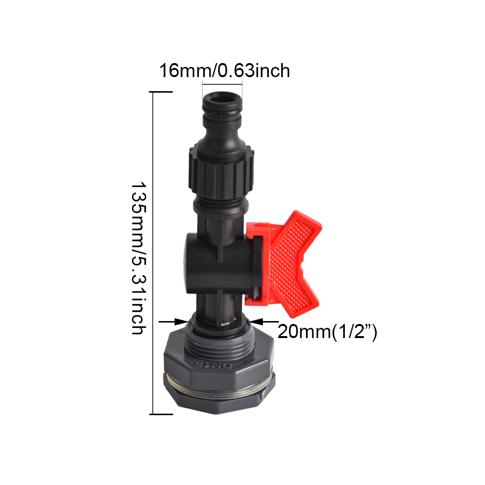 Rain Barrel Spigot Kit 1/2 3/4 1 inch Thread Kit with Bulkhead Fitting Hose Faucet Adapter for Water Tanks Garden Barrel: Orange