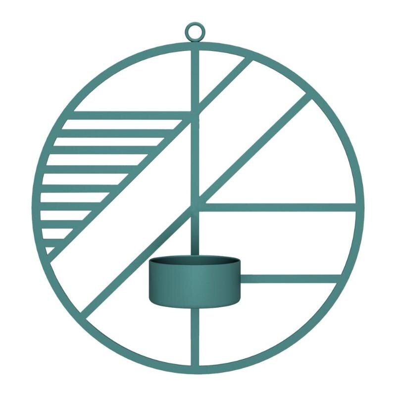 3D Candlestick Metal Wall Candle Holder Geometric Round Candlestick Wall Mounted Crafts Wedding Table Home Party Festival Decor