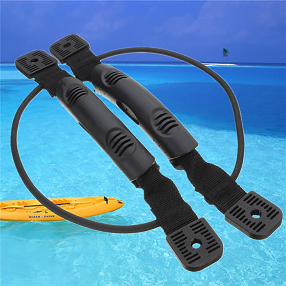2 uds. Kayak de goma con mango para canoa, remo de montaje lateral para bote con cuerda elástica, accesorios para Kayak