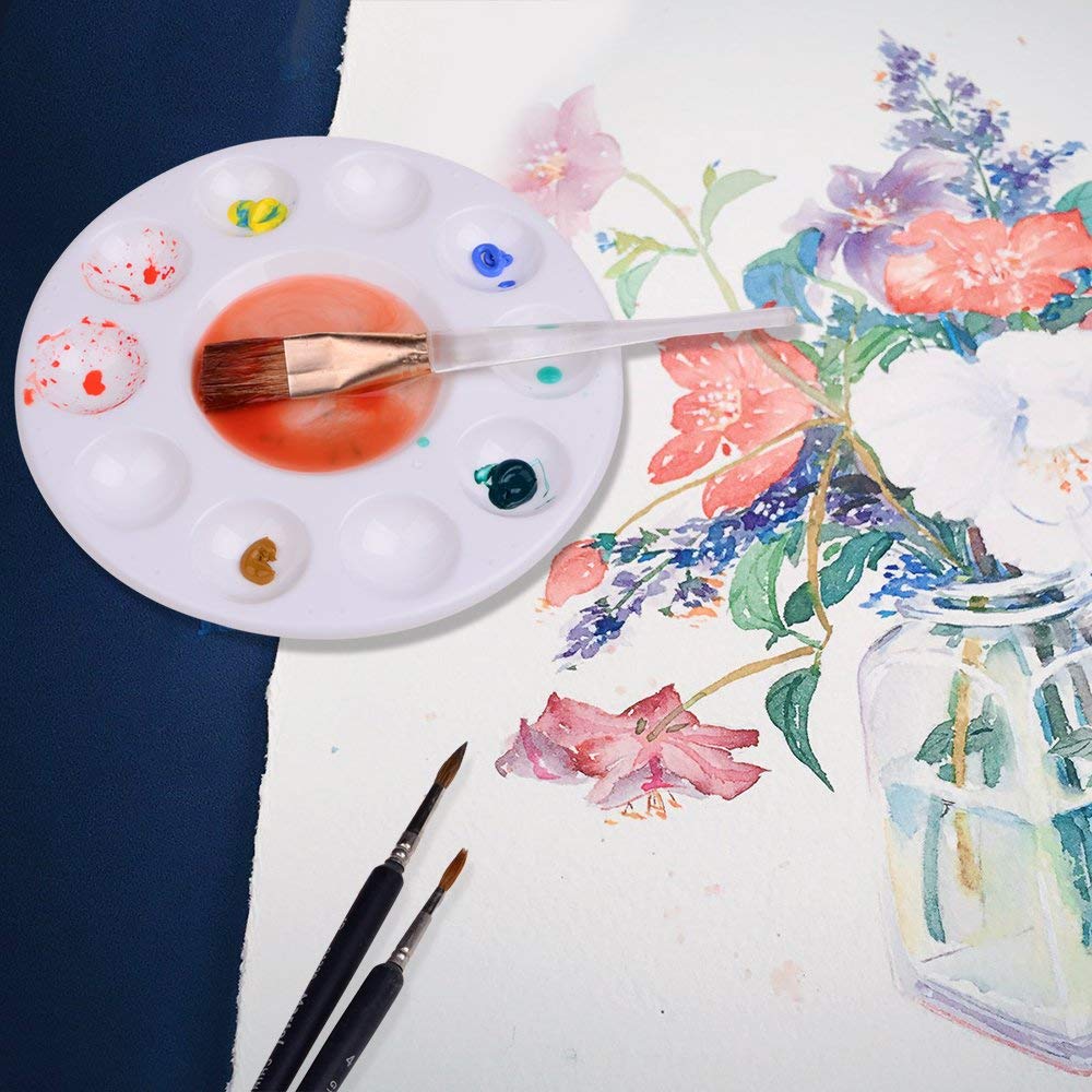 Bandeja de pintura de 28 piezas, paletas de plástico para pintura artística y decoración de Cupcakes para niños,