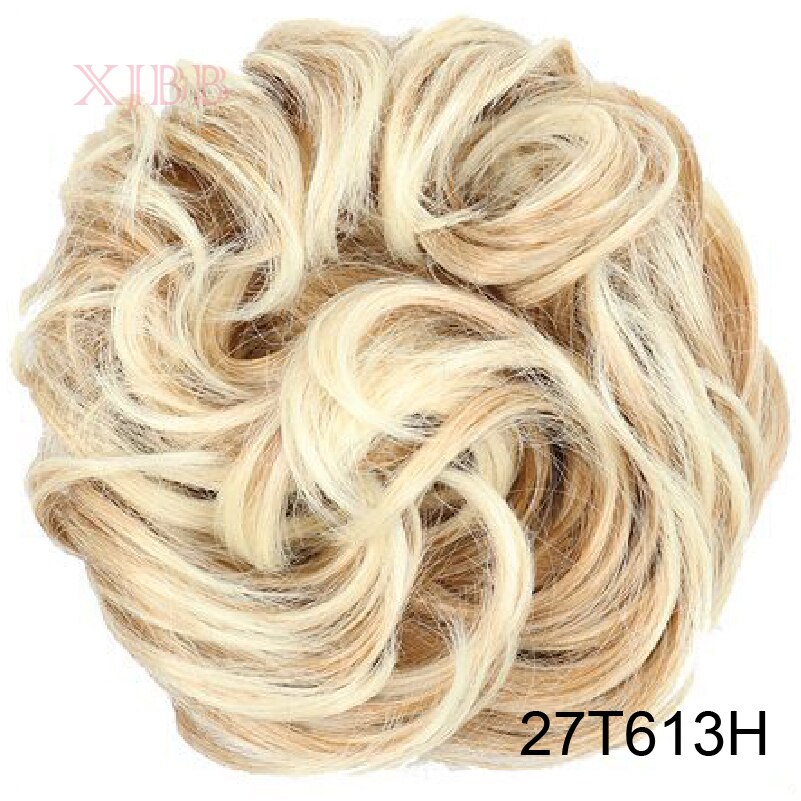 XJBB sznurek krótki syntetyczny przyrząd robić koka z włosów elastyczna gumka Chignon kręstożek kok peruka treska dla kobiet: 27T-613H