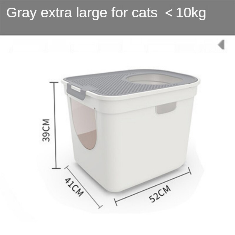 Full Enclosed Litter Box Cats Bedpans Pet Litter Tray Potty Toilet Anti Splash Deodorant Kitten Products Dormatory Cama Gato: Gray XL
