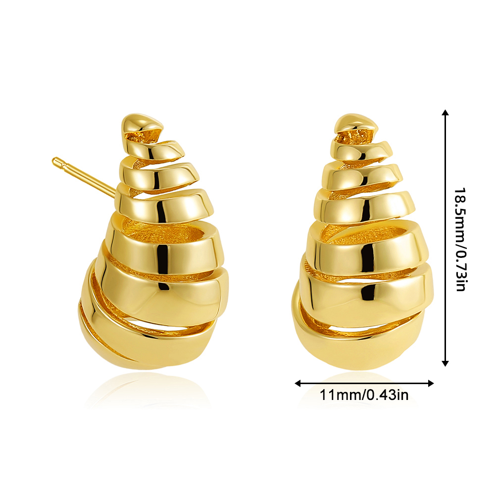 Pendientes de aro dorados gruesos de gran tamaño para mujer y niña, pendientes de gota de agua Extra grandes, aros grandes ligeros, joyería de: Marrón rojizo