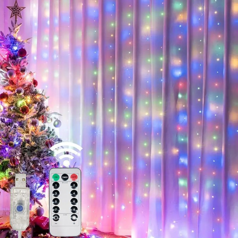 Guirnalda de luces LED con Control remoto para decoración del hogar, luces de hadas con alimentación USB, colgante para árbol de Navidad, dormitorio, 3M x 6 M, 3M, 2 M, 1M
