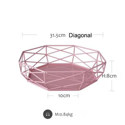 SWEETGO Geometric cake stand Macaroons color cake tools for dessert table party decoration fruit basket home storage rack: Pink