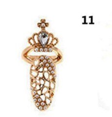 Trendy krone finger negle ringe til kvinder pige dame justerbar åbning ring fingernegl beskyttende kvindelige smykker: 11