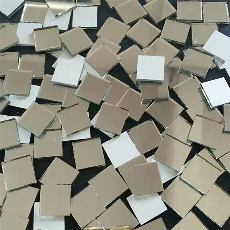 Azulejos de mosaico para decoración de paredes y techo, cuadrados, pequeños, cuadrados, de vidrio, bordes lisos, 200 unids/lote