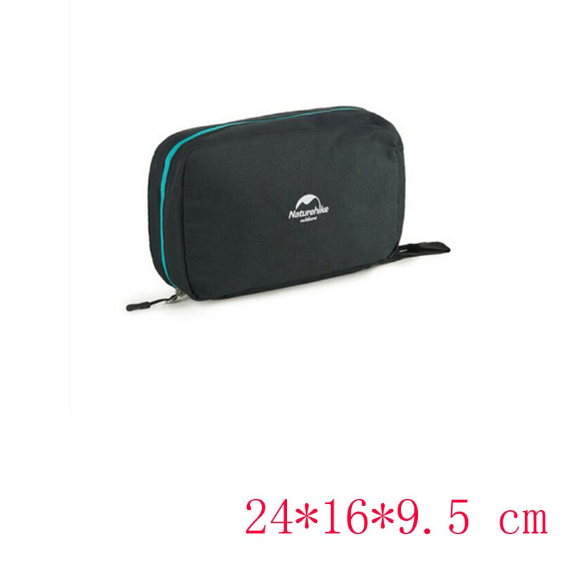 Naturehike Multifunctional Waterproof Traveling Toiletry Bag Cosmetic Bag Portable Bag Dry And Wet Separation NH18X030-B: M-Black