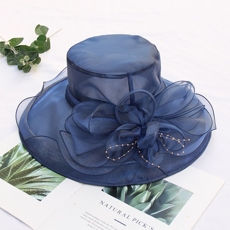 Pink wedding hats and fascinators for brides Evening Women formal hair Wedding accessories 9 Colors Bridal: Blue