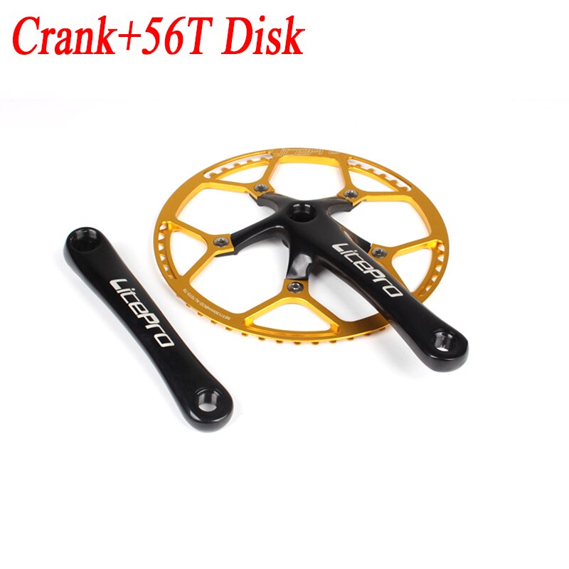 Bielle unique intégrée pour vélo pliant, 45T 47T 53T 56T 58T BCD 130mm, pièces de vélo, pédalier et disque: 56T gold