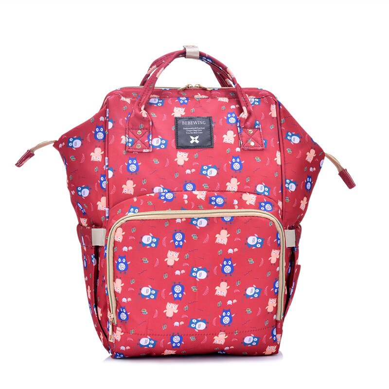 Baby Diaper Bag Mummy Wet Bag Backpack Large Capacity Black Purple Nappy Changing Bags Waterproof Stroller Bag For Baby Care: P