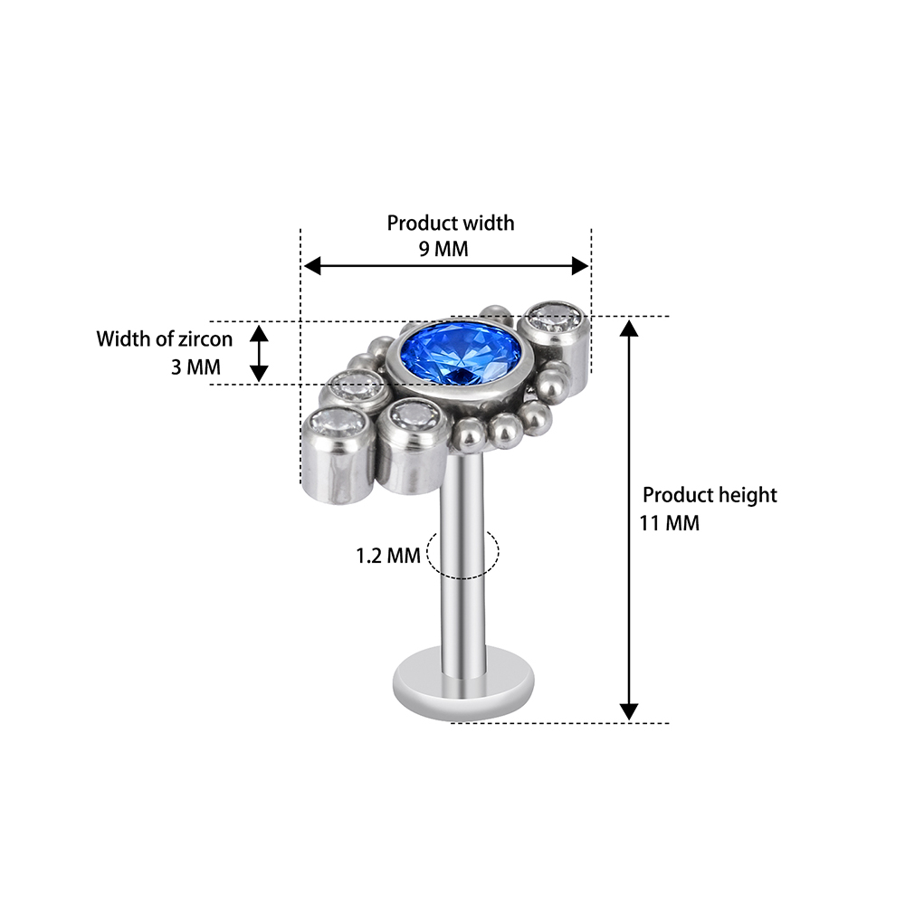 G23 titanio ASTM F136 cartílago pendientes circón ópalo ágata Labret labio Tragus de Navidad joyería Piercing para mujeres