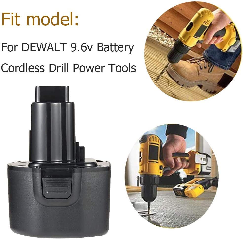 Batterie de remplacement 3600 V, 9.6 mAh, pour Dewalt 9.6V, NI-MH, DW9061, DW9062, DE9036, DE9062, DW9614