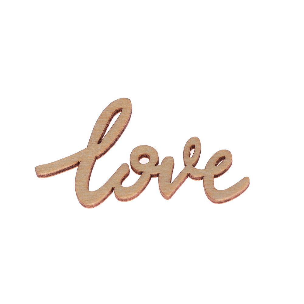 18Pcs 55mm Valentijnsdag Rustieke Houten Liefde Letters Shabby Chic Craft Scrapbook Confetti Wedding Anniversary Tafel Decoratie