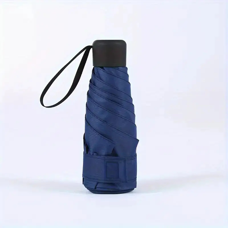 Tragbarer Mini-Sonnenschirm, kleine Tasche, Regen, UPF50, Reisetasenschirm, Vinyl, faltbarer Regenschirm, UV-Schutz, Sonnenschutz, Taschenschirm: Weiß
