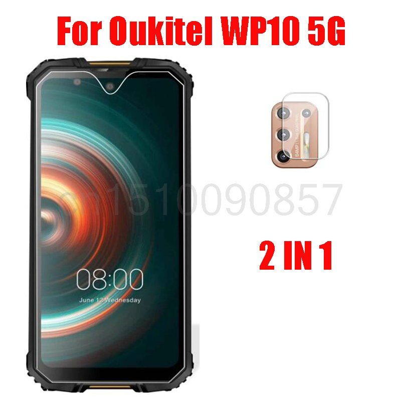 3-In-1 Case + Camera Gehard Glas Op Oukitel WP10 5G Screenprotector Glas Voor Oukitel WP10 5G 2.5D Glas: 1Glass 1Lens Film