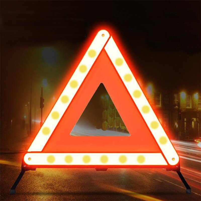 Driepoot verkeerslicht praktisch auto stopbord driehoek noodwaarschuwingsbord opvouwbaar reflecterend veiligheidslicht langs de weg
