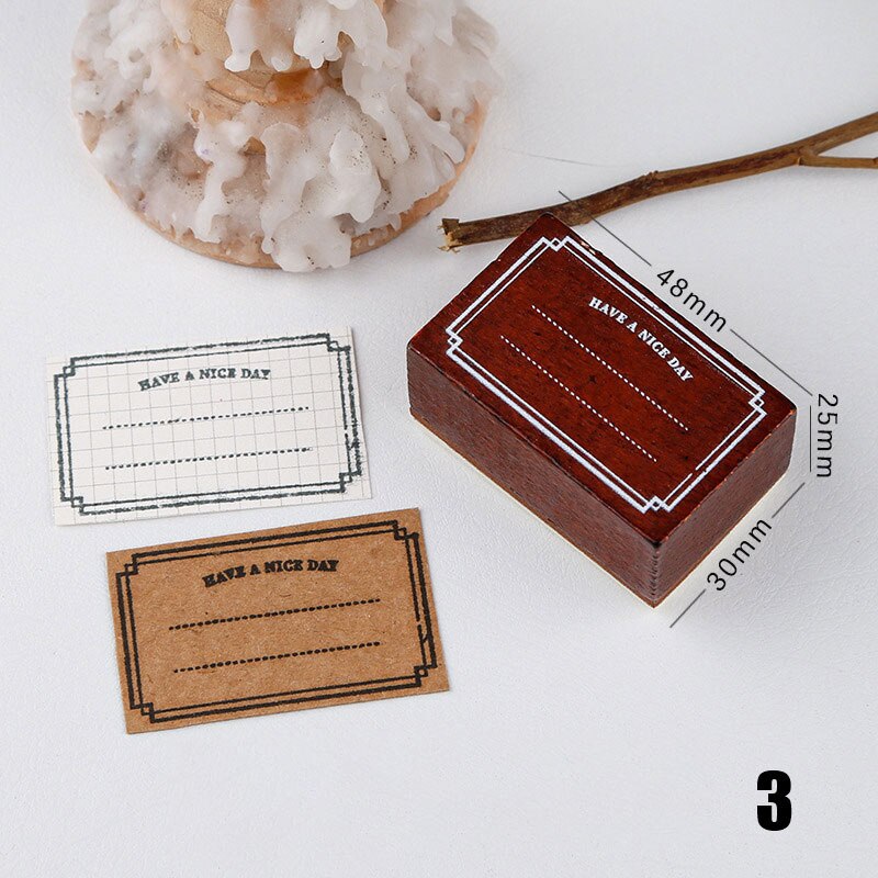 Timbre Standard Vintage pour Scrapbooking, étiquette à base de bordure noire, timbres en bois et caoutchouc, papeterie pour Scrapbooking, DIY bricolage: 3