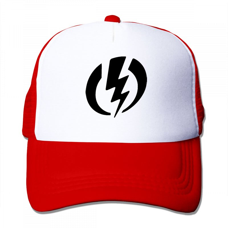 Electric Electrician Symbol 2 Baseball cap men women Trucker Hats adjustable cap: 3-Red