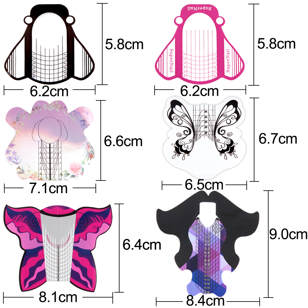 500pcs Nail Form French Tips Acrylic UV Gel Nail Extension Forms Stencils Paper Molds Sticker Guide Mold Manicure Tools